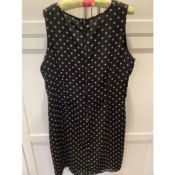 Old Navy Collection Womens Polka Dot Dress Sz 18 Black Lined - Picture 4 of 9